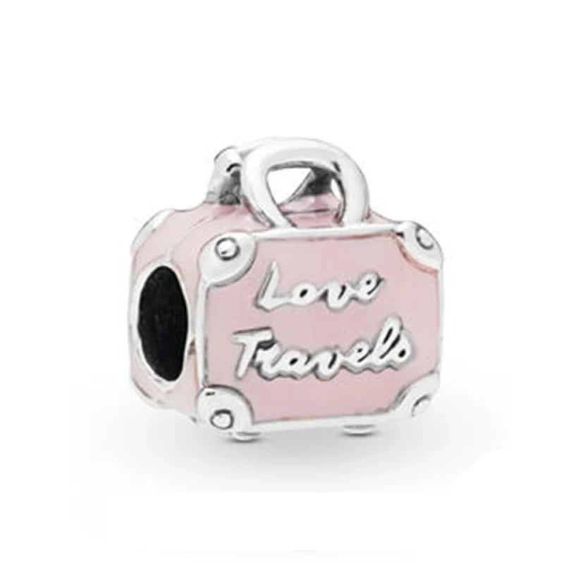S925 Silver Girl Praying Love Bracelet Pink Bead Pando Bangle