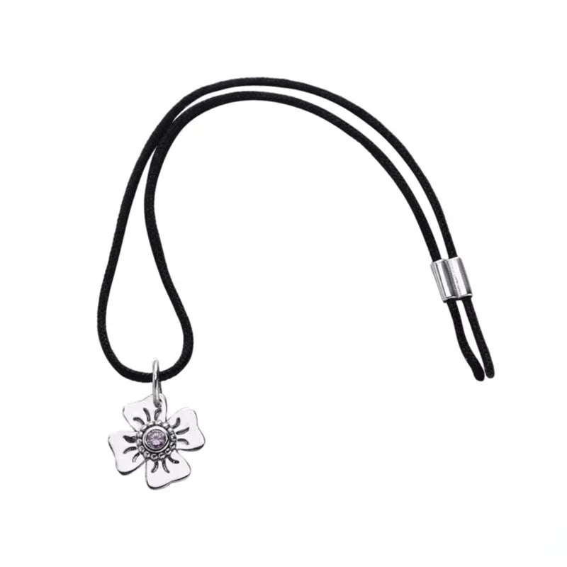 S925 Sterling Silver Heart Clover Beads Key Pendant
