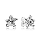 S925 Sterling Silver Starfish Earrings Charms Bead Bracelet DIY Jewelry