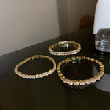 14K Plated Zircon Bracelet for Women - Geometric Design, Party Gift