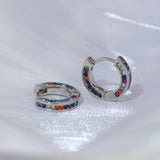 14k Plated Round Temperament Earrings Colorful Zircon Tassel Ins Earrings