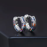 14k Plated Round Temperament Earrings Colorful Zircon Tassel Ins Earrings