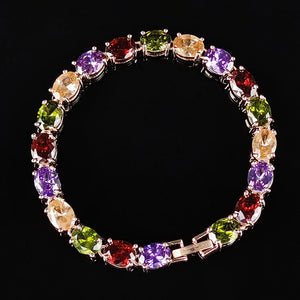 Rose Oval Bracelet Bangle Women Anniversary Gift S5774