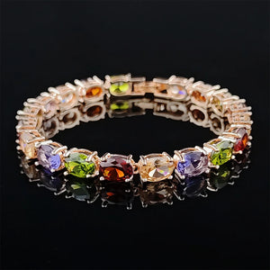 Rose Oval Bracelet Bangle Women Anniversary Gift S5774