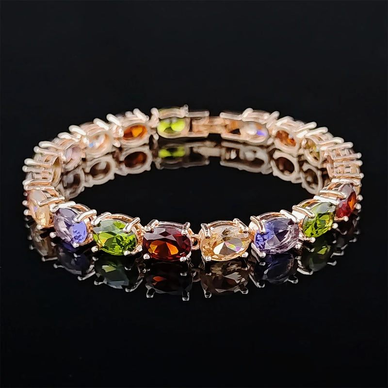 Rose Oval Bracelet Bangle Women Anniversary Gift S5774
