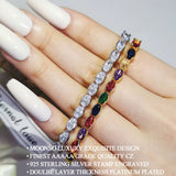 Rose Oval Bracelet Bangle Women Anniversary Gift Jewelry