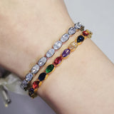 Rose Oval Bracelet Bangle Women Anniversary Gift Jewelry