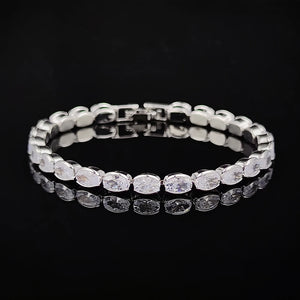 Rose Oval Bracelet Bangle Women Anniversary Gift Jewelry