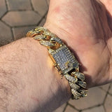 Men's Hiphop Silver Cuban Bracelet Party Gift Jewelry S7417