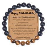 70 Years Old Greeting Card Bracelet Natural Frosted Stone Men's Gift