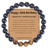 70 Years Old Greeting Card Bracelet Natural Frosted Stone Men's Gift