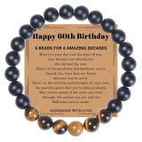 70 Years Old Greeting Card Bracelet Natural Frosted Stone Men's Gift