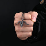 316L Stainless Steel Evil Horn Pendant Necklace For Man Chain HipHop Choker