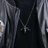 316L Stainless Steel Evil Horn Pendant Necklace For Man Chain HipHop Choker