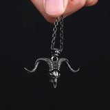316L Stainless Steel Evil Horn Pendant Necklace For Man Chain HipHop Choker