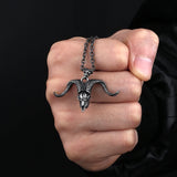 316L Stainless Steel Evil Horn Pendant Necklace For Man Chain HipHop Choker