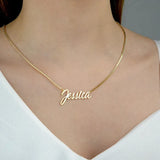 316L Stainless Steel Box Chain Necklace for Women Name Pendant Necklace