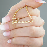 316L Stainless Steel Box Chain Necklace for Women Name Pendant Necklace