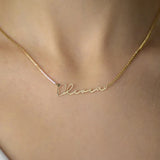 316L Stainless Steel Box Chain Necklace for Women Name Pendant Necklace