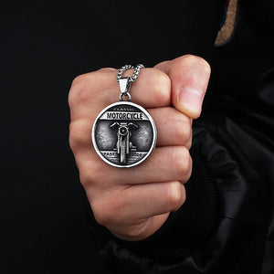 316L Stainless Steel Motorcycle Pendant Necklace Unisex Gothic Choker