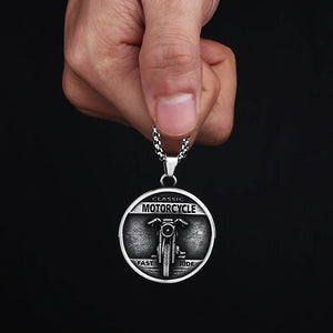 316L Stainless Steel Motorcycle Pendant Necklace Unisex Gothic Choker