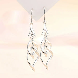 925 Silver French Tassel Drop Earrings Wedding Party Gift Christmas Jewelry