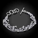925 Silver Bracelet for Women Six Tassels Beads Special Gift
