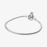 925 Silver Daisy Flower Charm Bracelet - Snake Chain Bangle
