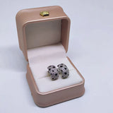 925 Silver C-shaped Speckled Earrings for Women