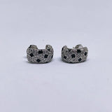 925 Silver C-shaped Speckled Earrings for Women