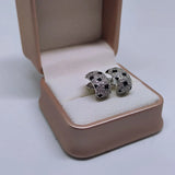 925 Silver C-shaped Speckled Earrings for Women