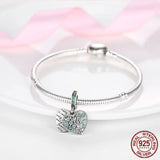 925 Silver Heart & Mum Dangle Charm for Women Bracelet Necklace