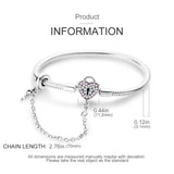 925 Silver Heart Key & Lock Chain Bracelet Romantic DIY Jewelry