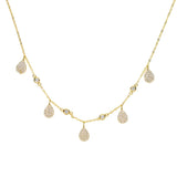 925 Silver CZ Tear Drop Layer Chock Necklace for Women Wedding