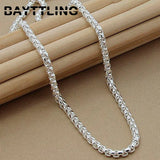 925 Silver 5MM Box Chain Necklace 20/24 Inch Wedding Gift Jewelry