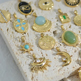 925 Silver DIY Natural Stone Drop Pendants for Women