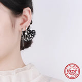 925 Silver Zircon Tassel Single Earring Retro Drop Ear Buckle Gift
