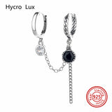 925 Silver Zircon Tassel Single Earring Retro Drop Ear Buckle Gift