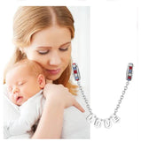 925 Sterling Silver Love Safety Chain Charm for Bracelet DIY Jewelry
