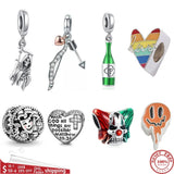 925 Silver Charm grim reaper god cross Pendant Bead charms