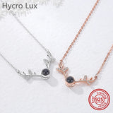 925 Silver Deer Necklace with Zircon Choker for Women