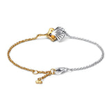 925 Silver Double Gingko Leaves Chain Bracelet for Women