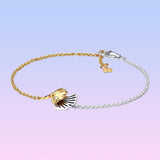 925 Silver Double Gingko Leaves Chain Bracelet for Women