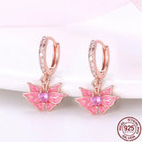925 Silver Spring Floral Bird Dragonfly Earrings Women Gift Wedding