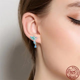 925 Silver Spring Floral Bird Dragonfly Earrings Women Gift Wedding