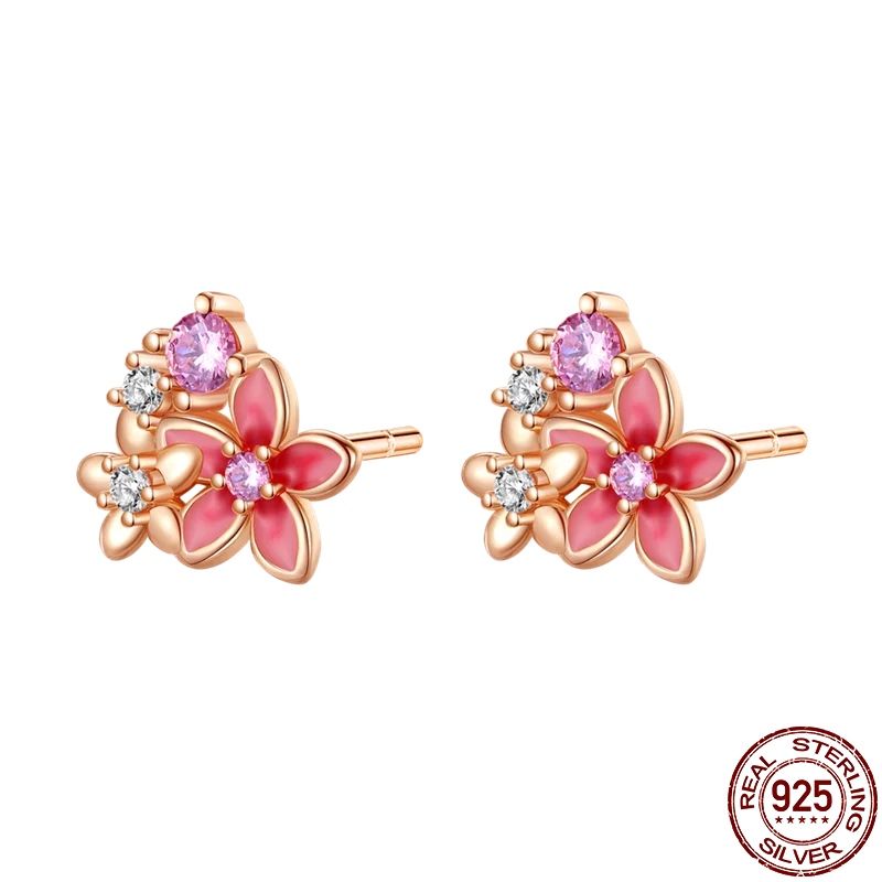 925 Silver Spring Floral Bird Dragonfly Earrings Women Gift Wedding