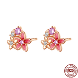 925 Silver Spring Floral Bird Dragonfly Earrings Women Gift Wedding