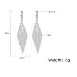 925 Silver Tassel Beads Long Earrings Wedding Jewelry