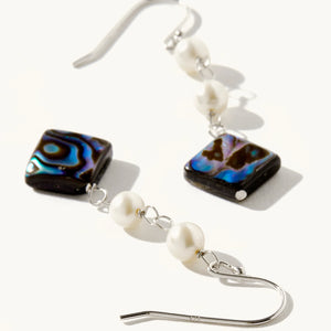 Sterling Silver Earrings with Pearl Abalone Shell