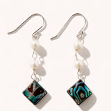 Sterling Silver Earrings with Pearl Abalone Shell